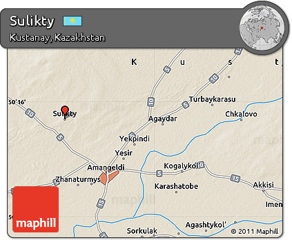 Shaded Relief Map of Sulikty