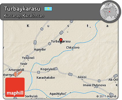 Shaded Relief Map of Turbaykarasu