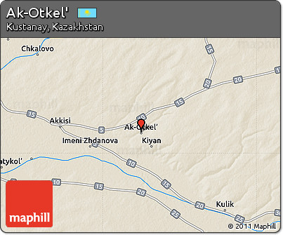 Shaded Relief Map of Ak-Otkel'