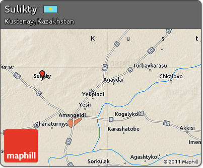 Shaded Relief Map of Sulikty