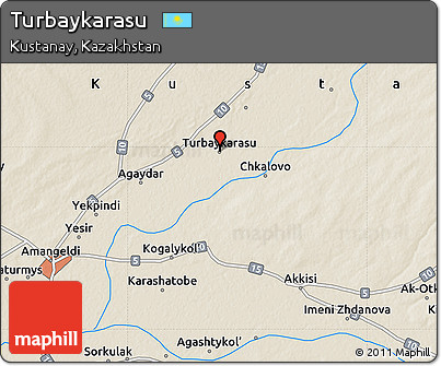 Shaded Relief Map of Turbaykarasu
