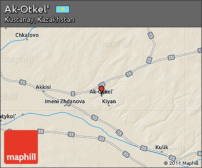 Shaded Relief Map of Ak-Otkel'