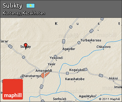 Shaded Relief Map of Sulikty