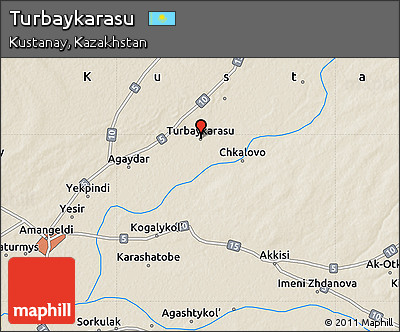 Shaded Relief Map of Turbaykarasu