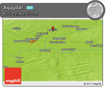 Physical Panoramic Map of Agaydar