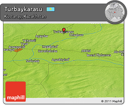 Physical Panoramic Map of Turbaykarasu