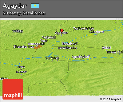 Physical Panoramic Map of Agaydar