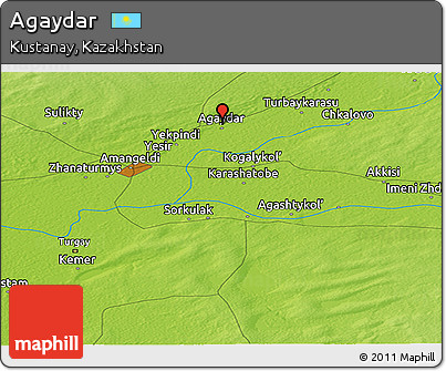 Physical Panoramic Map of Agaydar