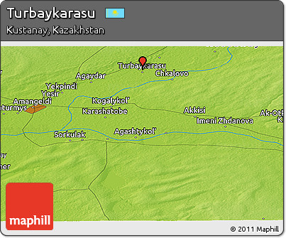 Physical Panoramic Map of Turbaykarasu