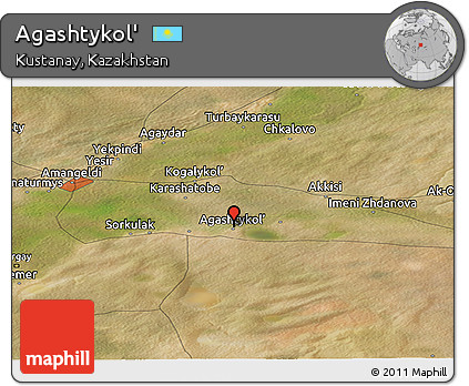 Satellite Panoramic Map of Agashtykol'
