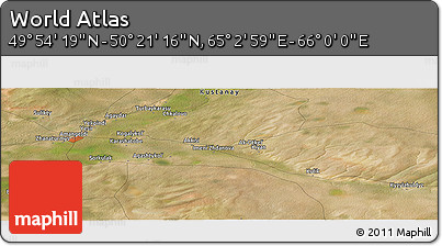 Satellite Panoramic Map of the Area around 50° 7' 47" N, 65° 31' 30" E