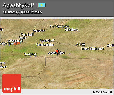 Satellite Panoramic Map of Agashtykol'