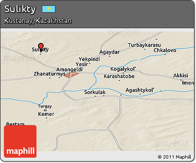 Shaded Relief Panoramic Map of Sulikty