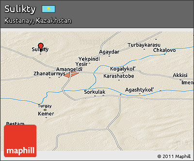 Shaded Relief Panoramic Map of Sulikty