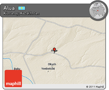 Shaded Relief 3D Map of Alua