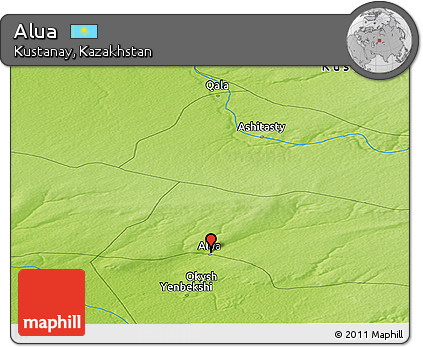 Physical Panoramic Map of Alua
