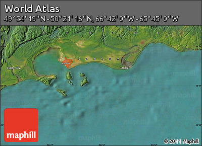 Satellite Map of the Area around 50° 7' 47" N, 66° 13' 29" W