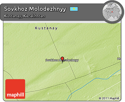 Physical 3D Map of Sovkhoz Molodezhnyy