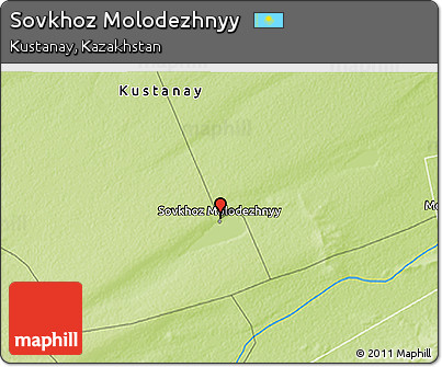 Physical 3D Map of Sovkhoz Molodezhnyy