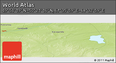 Physical Panoramic Map of the Area around 50° 7' 47" N, 68° 4' 29" E
