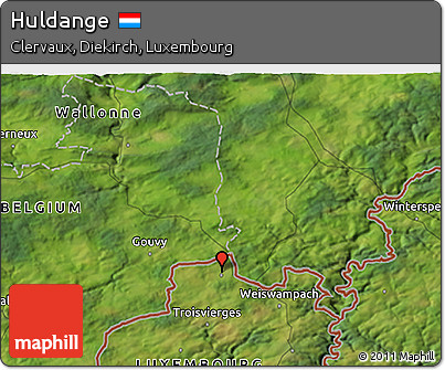 Satellite 3D Map of Huldange