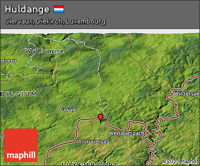 Satellite 3D Map of Huldange