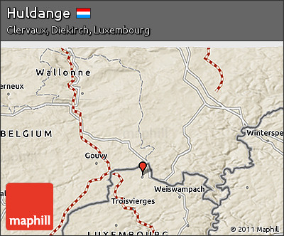 Shaded Relief 3D Map of Huldange