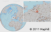 Gray Location Map of Bastogne, hill shading