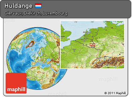 Physical Location Map of Huldange