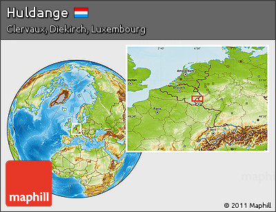 Physical Location Map of Huldange
