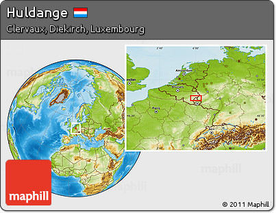 Physical Location Map of Huldange