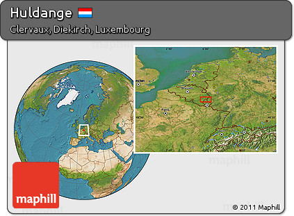 Satellite Location Map of Huldange