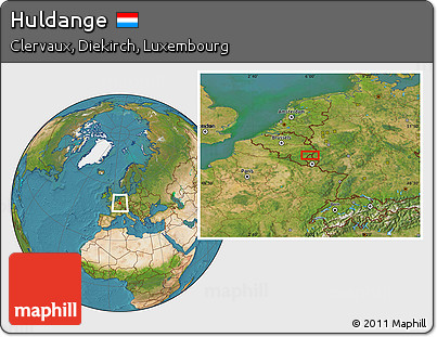 Satellite Location Map of Huldange