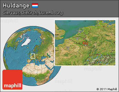 Satellite Location Map of Huldange