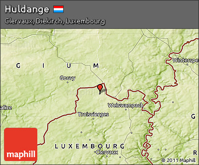 Physical Map of Huldange