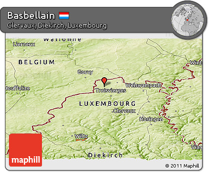 Physical Panoramic Map of Basbellain