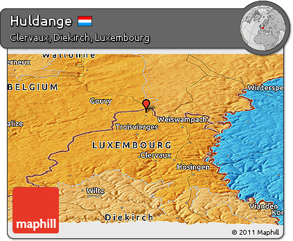 Political Panoramic Map of Huldange