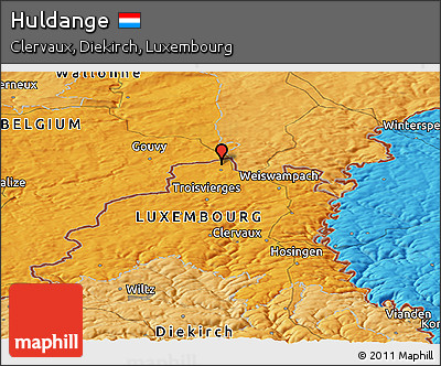 Political Panoramic Map of Huldange