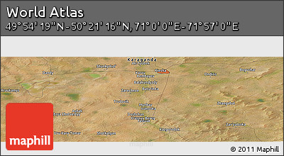 Satellite Panoramic Map of the Area around 50° 7' 47" N, 71° 28' 29" E