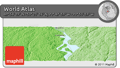 Political Panoramic Map of the Area around 50° 7' 47" N, 71° 19' 29" W