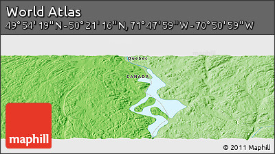 Political Panoramic Map of the Area around 50° 7' 47" N, 71° 19' 29" W
