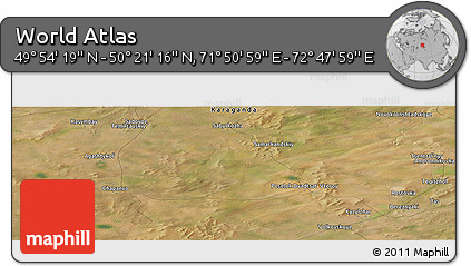 Satellite Panoramic Map of the Area around 50° 7' 47" N, 72° 19' 29" E