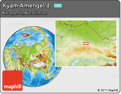 Physical Location Map of Kyam-Amengel'd