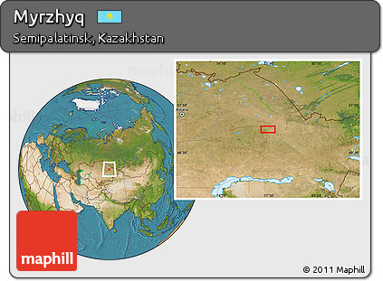 Satellite Location Map of Myrzhyq