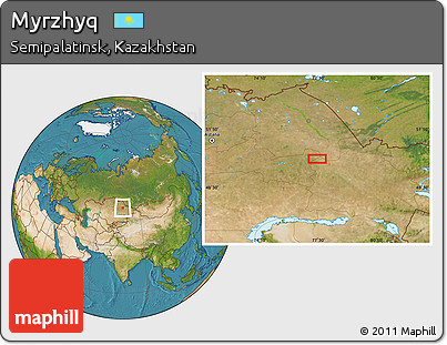 Satellite Location Map of Myrzhyq