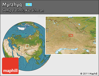 Satellite Location Map of Myrzhyq