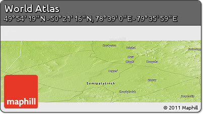 Physical Panoramic Map of the Area around 50° 7' 47" N, 79° 7' 30" E