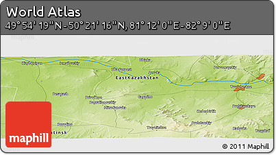 Physical Panoramic Map of the Area around 50° 7' 47" N, 81° 40' 30" E