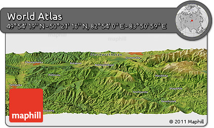 Satellite Panoramic Map of the Area around 50° 7' 47" N, 83° 22' 30" E