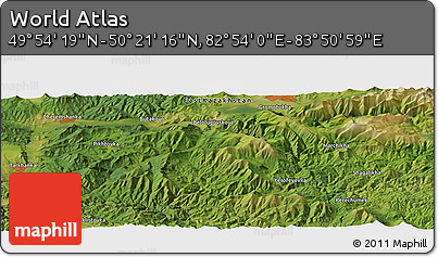 Satellite Panoramic Map of the Area around 50° 7' 47" N, 83° 22' 30" E